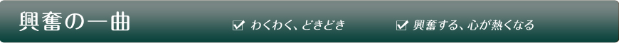 興奮の一曲 わくわく、どきどき 興奮する、心が熱くなる